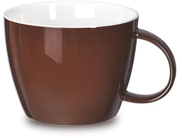 30oz Oversized Coffee Mug Porcelain Bowl Soup Cup with Handle to Take A Break with Favorite Coffee Tea or Soup, Embellished with Handmade Color Glaze for Whatever Cold or Hot Drink, Chocolate (Brown)