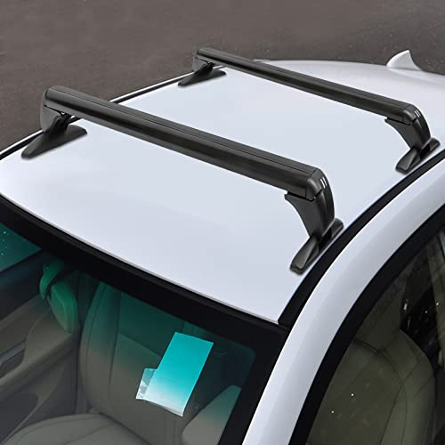 VonVVer Baca universal para coches, 100 cm, juego universal de barras de techo de aluminio, 75 kg, carga con cerradura, barras de techo