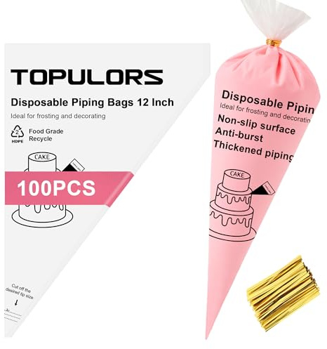 Engångsspritspåsar 12 tum – 100 anti-bristande bakverkspåsar – glasyrpåsar för glasyr – perfekt för kakor och kakor