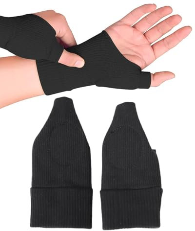 QLEUIFT 1 Paar Therapie-Arthritis-Kompressionshandschuhe, fingerloser Handschuh mit Gel, Bequeme Karpaltunnelschiene zur Linderung von Schmerzen in Hand, Handgelenk, Daumen und Gelenken