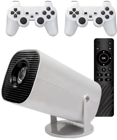 Proyector de Videojuegos, proyector de Juegos Retro HD 4K/1080P con 2 Controladores inalámbricos Que Incluye más de 36.000 Juegos clásicos y Modernos Entretenimiento Familiar navideño