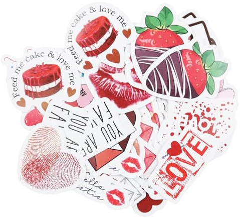 Love Scrapbooking Stickers, 46Pcs Lover Stickers, Love Envelope Rose Scrapbook Sticker, DIY Decorative Supplies Sticker for Envelope, Photo Albums, Calendars, Mailboxes, Water Bottles