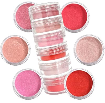 Luckymica Polvere di Mica 6 Colori Set Portatile di Pigmenti in 6 Barattoli per Resina Epossidica Sapone Nail Art Candele e Artigianato – Primavera