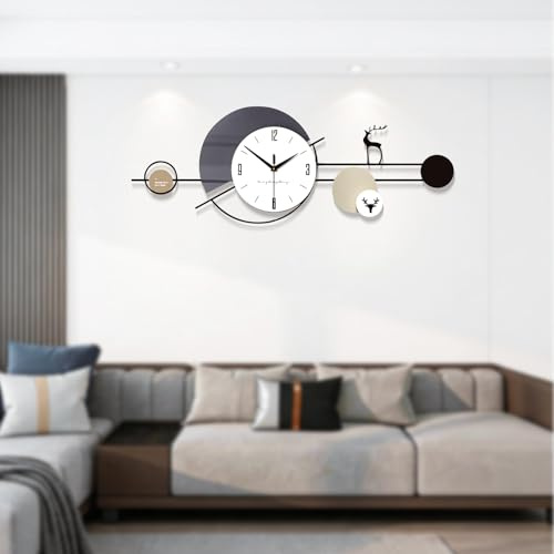 GSWBO Orologio da Parete Moderno, Creativo Minimalista Orologio con Pendolo, Grande Silenzioso Orologio da Muro Decorativo per Soggiorno Camera da Letto Ufficio Cucina
