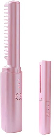 Plaques à cheveux pour femmes – outil à 3 niveaux portable rechargeable USB – brosse lissante pour cheveux – pour voyage vacances festival salon maison mariage mariée spa fête été quotidien