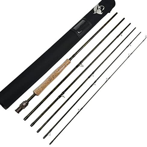 Aventik Economic 6 Pieces Travel Fly Fishing rods 8’9” LW4/5, 9'1’’ LW5/6, 10’3” LW2/3, Three Fashion Colors, Fast Action, Light Weight, Super Compact (Camo, 10'3'' LW2/3)