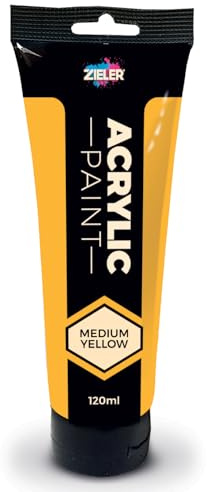 Zieler 120ml Acrylic Paints (Medium Yellow)