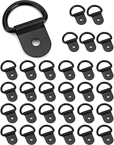 QWORK® 30pcs Anillos de Amarre a Forma di D, Diámetro Interior 20 mm, Anillas Sujeción para Furgonetas Remolques Automóviles Kayaks