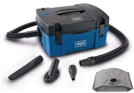 Scheppach HD2P_UK 1250W 230V 50 Hz, 3 in 1 Portable Workshop Dust Extractor, Vacuum Cleaner & Inflator with A Dust Bag, Filter and 4 Attachments, 2 Year Warranty, Blue, 1250 W, 5 liters, 80 Decibeles
