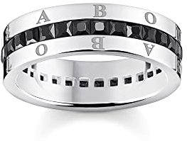 THOMAS SABO Bandring schwarze Steine pavé silber 925 Sterlingsilber, Geschwärzt