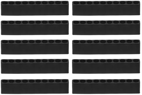 QUARKZMAN 10 st. skruvmejsel-bitshållare organisatör 82 x 9,5 x 16 mm 10 hål hex borr plast förvaringslåda för alla 1/4 tum metallbitar
