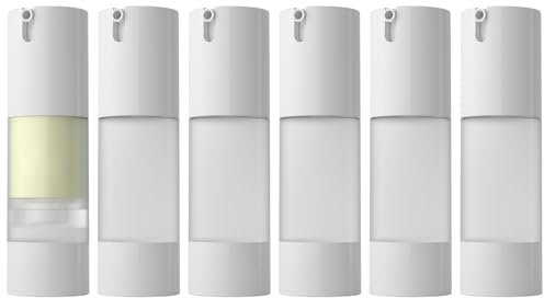 6 st luftlös pumpflaska, 30 ml påfyllningsbar tom klar reselotion pumpbehållare/vakuumpresspumpflaskor för foundation, essens, lotion