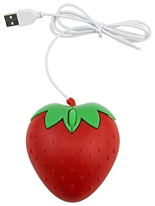 LUCKGONI Mouse Ottico Portatile 3 Tasto Topo Carino Frutta Forma Fragola USB