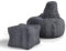 Juskys Sitzsack Chillex L mit Hocker - Cord Sessel für Erwachsene - Füllung Memoryschaumstoff - Gaming & Lesesessel bequem - Bean Bag - Dunkelgrau