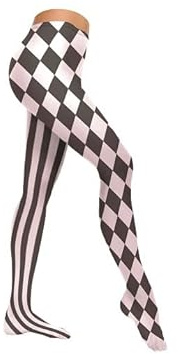 LP Divertissements Collant pour Femme Panty Motif arlequin Noir & Blanc