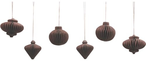 Palline di carta di alta qualità, ciondoli a forma di Honeycombs Natale, assortimento di etichette di carta Natale, lampion 2x, diamante 2x, sfera 2 in una confezione regalo, 6 pezzi, dimensioni: L x