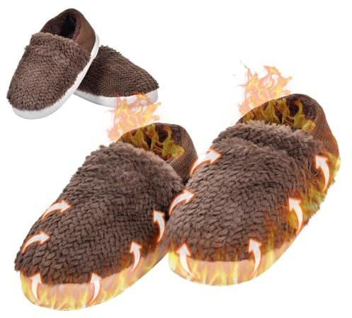 Zapatillas de estar por casa con calefacción por USB cálidas - Calentadores para cabaña, camping, oficina, viajes, escuela, hogar, lectura, trabajo, televisión, mujeres, ancianos, hombres
