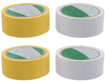 SUPVOX 4pezzi Nastro per Marcatura del Campo Sportivo Piedi Giallo e Bianco Adesivo per Delimitare Campo da Allenamento Nastro per Palestra per Pavimento
