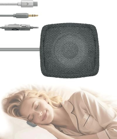 Avantree Slumber Mini – Altavoz De Almohada con Cable para Dormir, Audio Suave para La Noche, Sin Carga, Control De Volumen En Línea, USB-C Y AUX, Auriculares para Podcasts Y Audiolibros