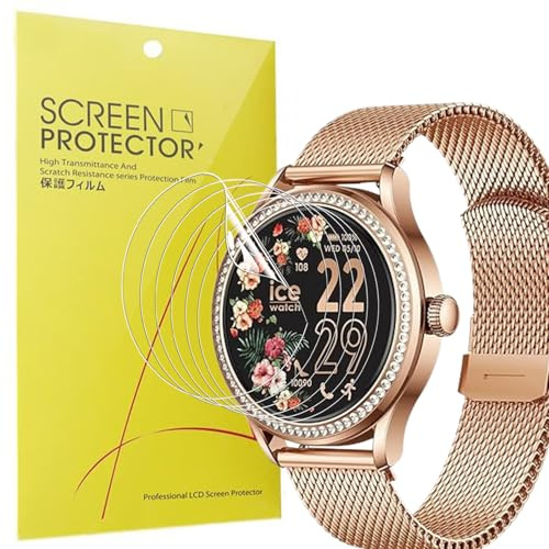 Blueshaweu Schutzfolie für ICE-WATCH - Ice smart ST 2.0, HD klar Flexible TPU Displayschutzfolie [6 Stück] Kompatibel für Ice smart ST 2.0 round 1,2 Zoll (Transparenz)