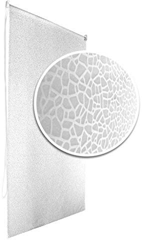 Tropik Home Milky Stones Semi-Transparent Bathroom Shower Curtain Roller Blind Extra Long, 4 Width Sizes, 140 x 240CM