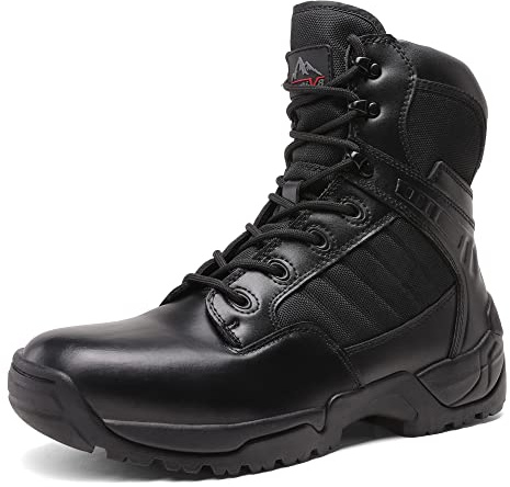 NORTIV 8 Botas Tácticas Militares para Hombre Policiales,Size 39.5,Negro