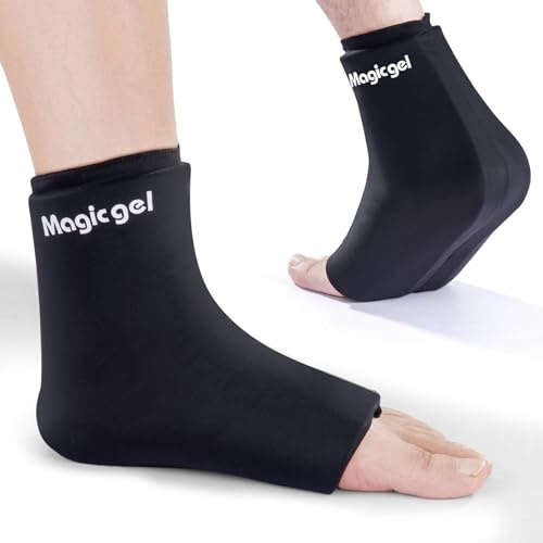Magic Gel Paquete de hielo para pies y tobillos con envoltura profesional - Terapia de compresión y frío - Reduce la hinchazón y la inflamación