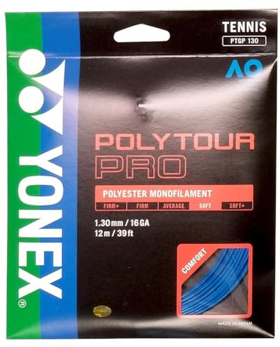YONEX Poly Tour Pro Tennis String Set (17g, Blue)