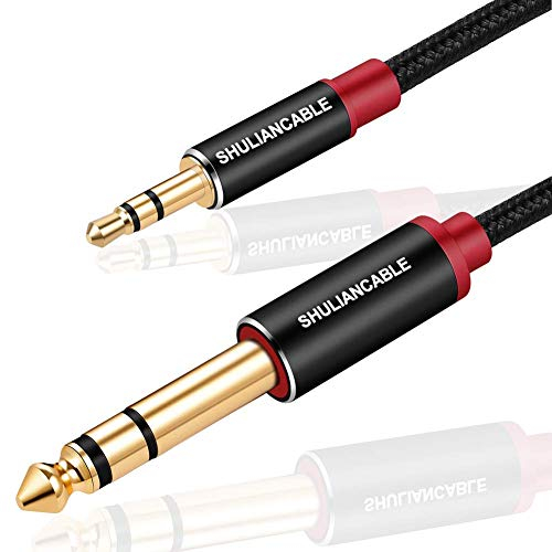 SHULIANCABLE Cable Jack 3.5mm a 6.35mm, Cable Audio Estéreo HiFi, para Guitarra, iPod, Mezclador, Amplificador, Altavoces (3M)