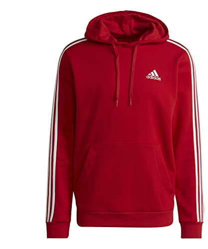 adidas GU2523 M 3S FL HD Sweatshirt Mens Scarlet/White M