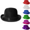 Sombrero Bombin Chistera de Fieltro para Adulto, Gorro Payaso de Negro para Disfraces de Halloween Carnaval y Fiestas, Talla única 55-58cm (Negro)