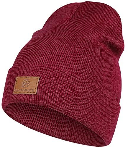HAMUNI Beanie Mütze für Herren Damen, Klassische Wintermützen Bequem Atmungsaktiv Weich Acryl Beanie Hat Strickmütze Vintage Einfarbig Strick Bündchen Beanies Unisex