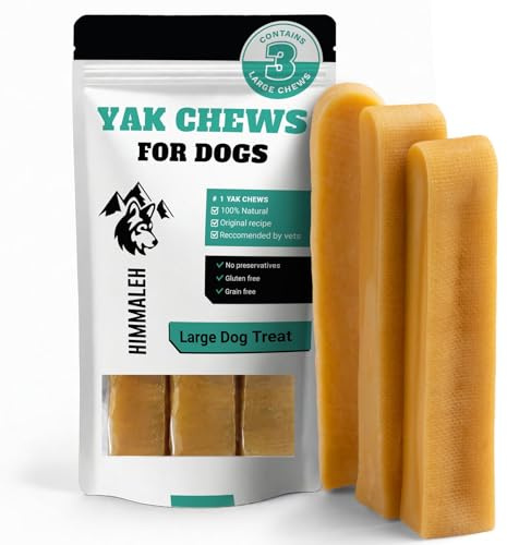 Himmaleh Yak Chews for Dogs, Large (3 Pack) - Protein Rich, Natural Chew