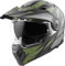 Bogotto FG-102 Safari Fiberglas Enduro Klapphelm, schwarz matt/grau/grün, XL