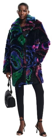 Desigual Women's Woman Woven Fake FUR, Black, M