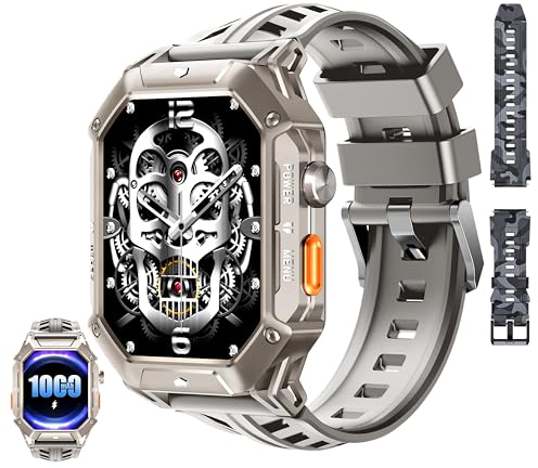 OUKITEL BT80 Montre Connectée Homme 1000mah Batterie，2,13 Pouces Grand écran AMOLED ip68 étanche Montre Intelligente avec Bluetooth Appel fréquence cardiaque/spo2/sommeil pour Android iOS