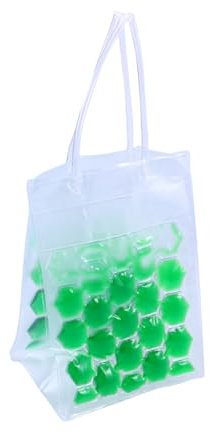 Cabilock Bolsa Enfriadora De Vino Ecológica Pvc Gel Refrigerante Para Botellas De Bolsa Reutilizable Para Cerveza y Vino Portátil Con Asas Verdes