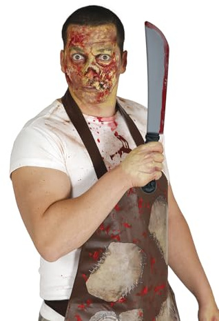 FIESTAS GUIRCA | Toy Machete for Fancy Dress (16.1 in) - Fake Bladed Weapon for Halloween and Chef Parties - Ideal Accessory for Horror and Carnival Costumes - All Users - Grey Black