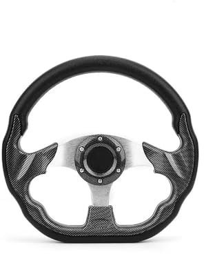 GFDSGRE Volante Sportivo Auto Drift da Corsa in Stile Fibra di Carbonio for Volante Universale da 320 mm con Pulsante clacson Volante Auto Sportivo