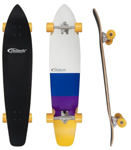 Nattork 44 Inch Cruiser Longboard Skateboard Complete 8 Ply Canadian Hard Maple for Commuting, Carving & Downhill Riding with T-Tool, Made for Adults, Teens and Kids