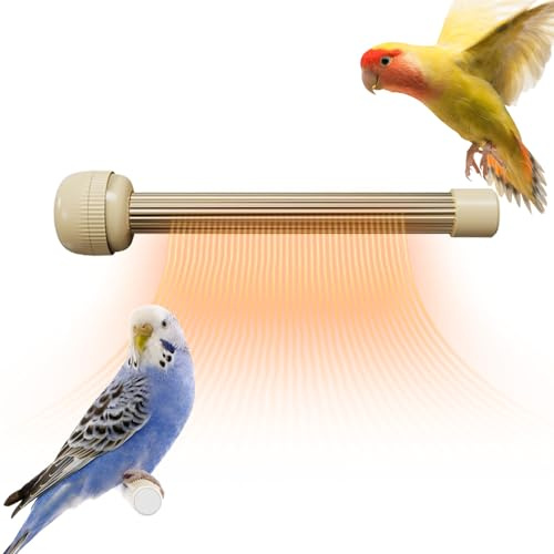 Bird Heater, 8.27 Inches Perch Stand for Parakeets, Anti Bite Pet with Safe Heating Element and Sturdy Material, Bird for Nighttime Travel Conure Hammock Indoor Aviary Rabbits Balcony Canary Outdoor