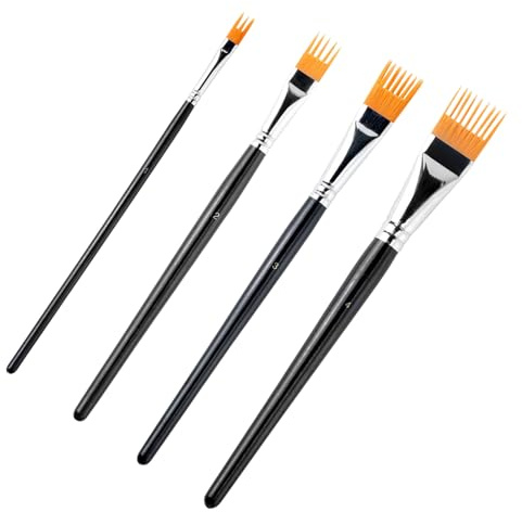 Juego de 4 Pinceles de Profesional, Juego de Pinceles de Pintura artística con Mango ergonómico y cerdas Resistentes, para Manualidades, Dibujo, niños, Colorear, Adultos, Aula, acrílico, óleo
