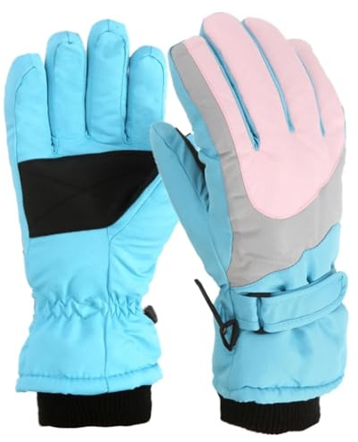 Guanti da sci per bambini, guanti da neve impermeabili per ragazzo/ragazza dai 4 ai 7 anni, snowboard da esterno antivento invernale unisex isolato per il freddo per gli sport invernali Decorazioni p