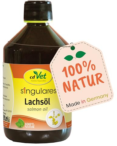 cdVet Naturprodukte Singulares Salmon Oil 500 ml - Dog, cat - feed material - intake of omega 3 fatty acids - nutrients - supplement to the barf - well-being - pure natural ingredients -