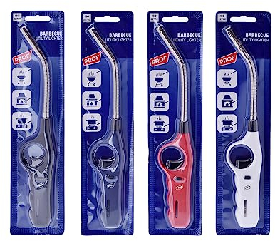 1 Pc Allume gaz couleur aléatoire, tout flexible sprat bicolor gaz grande taille 30 cm avec embout métal flexible rechargeables hyper pratique : cuisinière, Barbecue, Bougies...