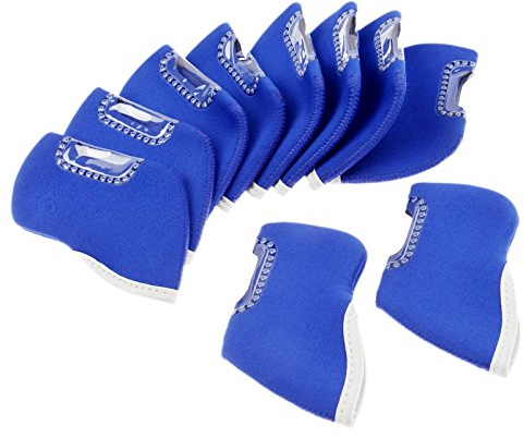 10pcs Golf Club Iron Head Cover Golf Iron Protector (Blue)