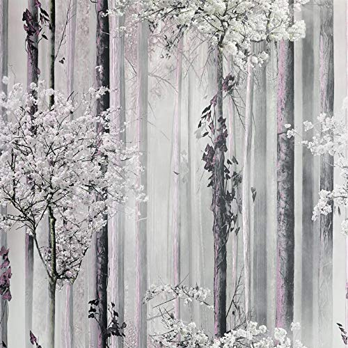 YöL Blossom Forest Wallpaper Dusky Pink Grey Enchanted Trees Nature Matt