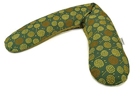 Theraline Ersatzbezug für Das Original Schwangerschaftskissen & Stillkissen, Stillkissen Bezug 190 cm, aus 100% Baumwolle, Farbe: Pusteblume Dunkelgrün