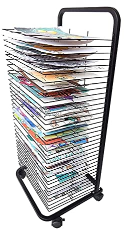 ZXFF Porte-sèche-Linge d'art Mobile, Rack De Séchage pour Enfants, Très Approprié pour Les Artistes Toile, Papier, Impressions, Étagères D'économie D'espace, 25 Étagères (Size : 25 Layers)