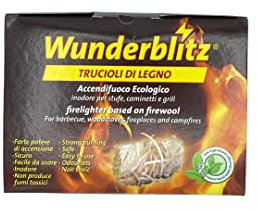 Wunderblitz Accendifuoco - Trucioli di Legno accendifuoco Ecologico inodore per stufe, caminetti e Grill